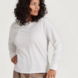 Allbirds Women's‎ Cotton Long Sleeve Tee Blizzard White Size XXL NWT